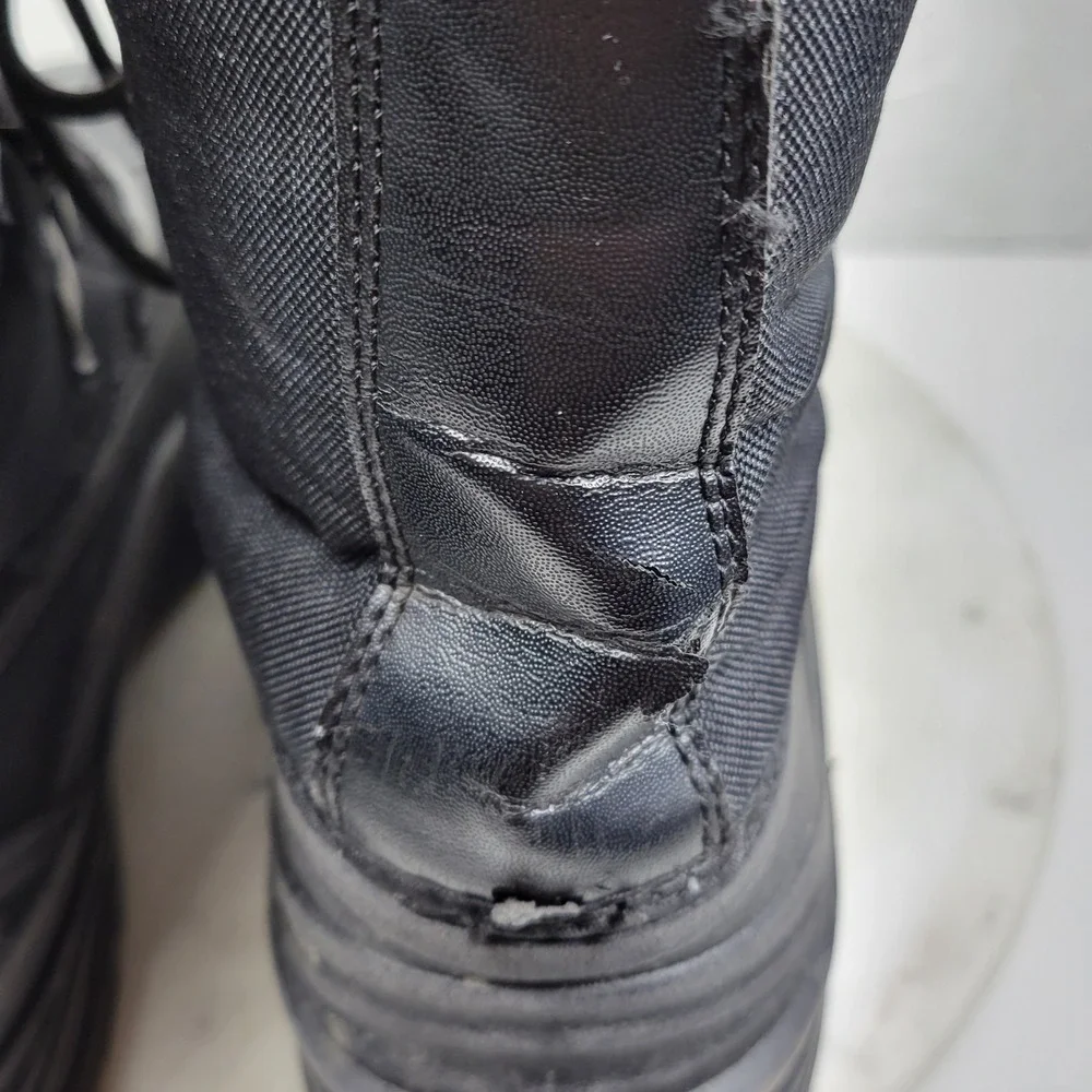Eddie Bauer Shane Snow Boots 10 Mens Black Faux Leather Insulated Lace Up Winter Eddie Bauer Shane Snow Boots 10 Mens Black Faux Leather  main image 3
